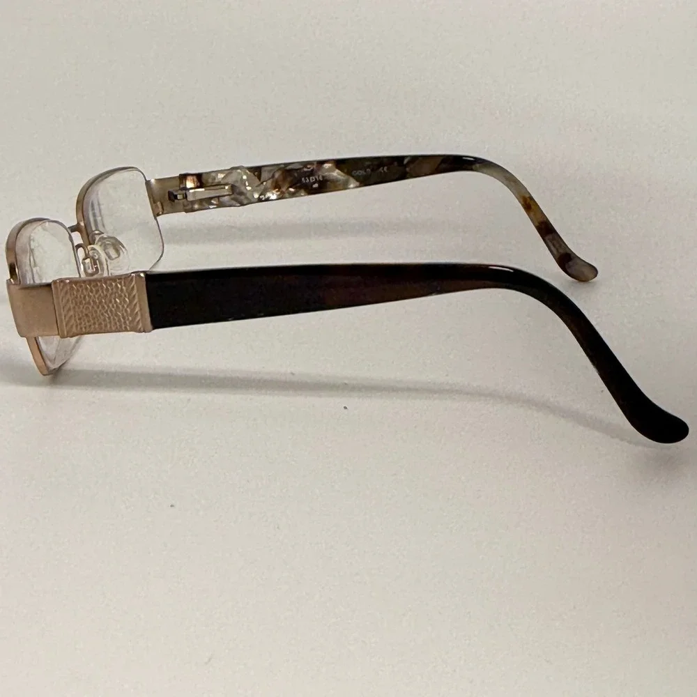 Parke PK3010 Gold Tortoise Shell Rectangular Eyeglass Frames 53-16-135